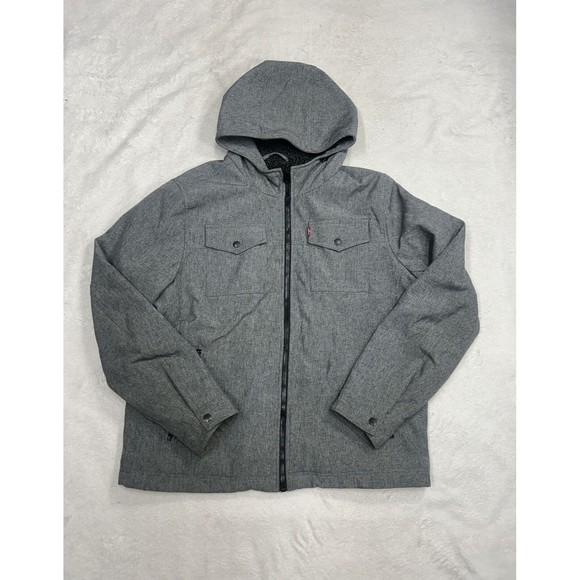 Levi Strauss & Co Sports Full Zip Fleece Lined Coat Grey Men's Size Large - Picture 1 of 8
